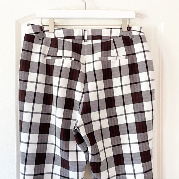 ASOS Check Burgundy Cropped Pants - Picture 8 of 11